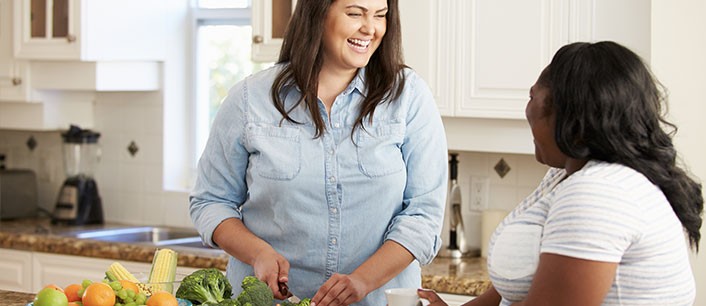 women cooking together
