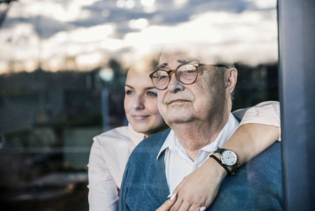 Neurological Care elderly man looking out window